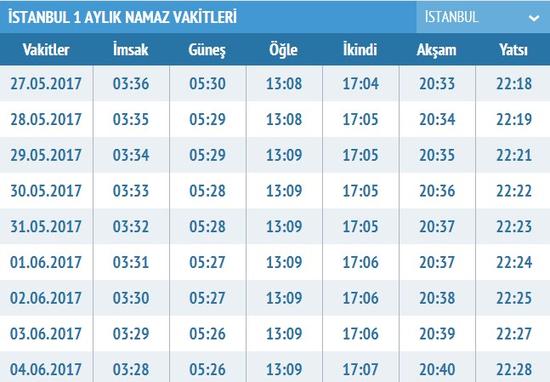 27 mayis ezan vakitleri istanbul ankara namaz saatleri