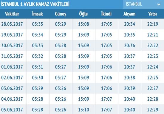 4 haziran istanbul iftar vakti saat kacta imsakiye istanbul